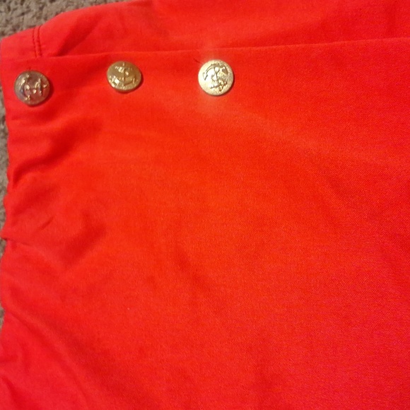 Red skort  3 gold color buttons on the side - Picture 2 of 3
